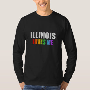 Illinois Gay Pride Lgbt Rainbow Love Chicago Lesbi T-Shirt