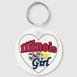 Illinois Girl Key Ring