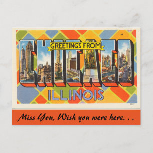 Illinois, Greetings from Chicago Postcard
