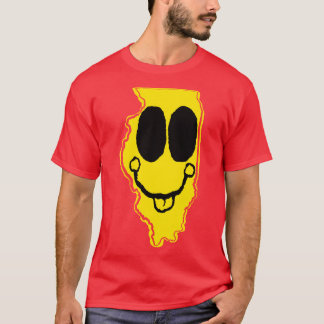 Illinois Happy Face with tongue sticking out T-Shirt