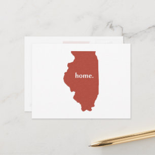 Illinois Home red Postcard