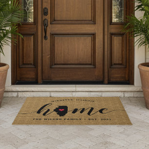 Illinois Home State Personalised Doormat
