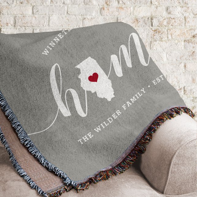 Illinois Home State Personalised Rustic Throw Blanket (Creator Uploaded)
