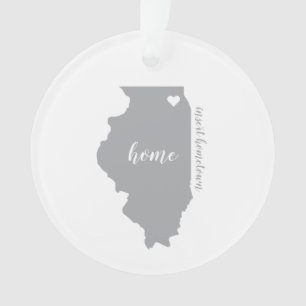 Illinois Hometown Personalised Ornament