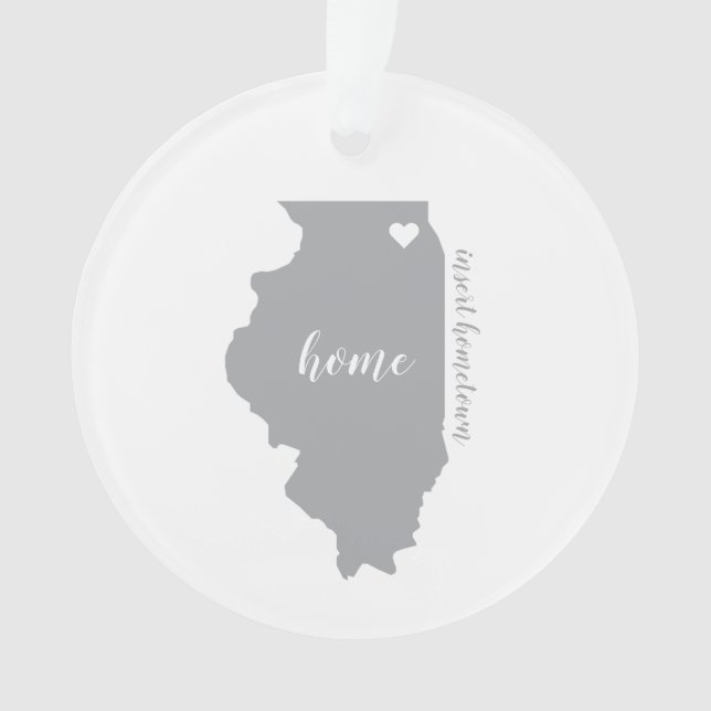 Illinois Hometown Personalised Ornament (Front)