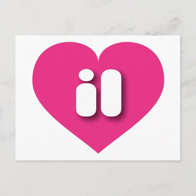 Illinois hot pink heart - I love il Postcard (Front)