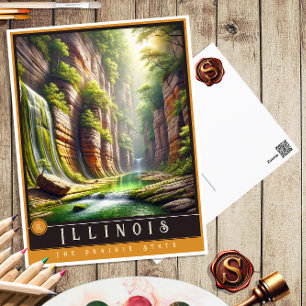 Illinois   Hyper-Realistic State Postcard