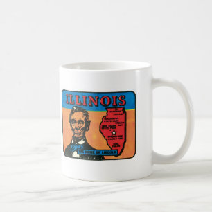 Illinois IL Vintage State Label Mug