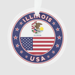 Illinois, Illinois t-shirt, Illinois sticker, Ornament