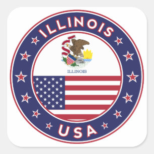 Illinois, Illinois t-shirt, Illinois sticker, Square Sticker