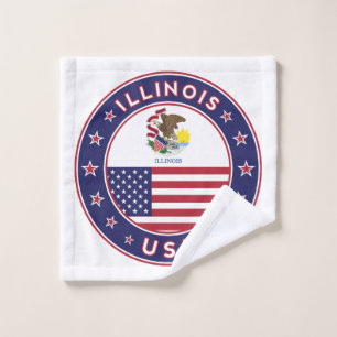 Illinois, Illinois t-shirt, Illinois sticker, Wash Cloth