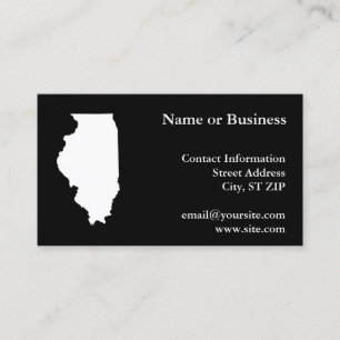 Illinois in White and Black Business Card