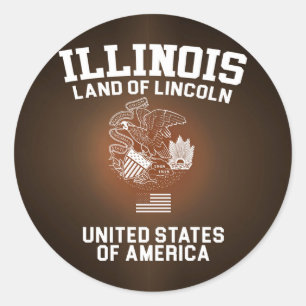 Illinois Land of Lincoln Classic Round Sticker
