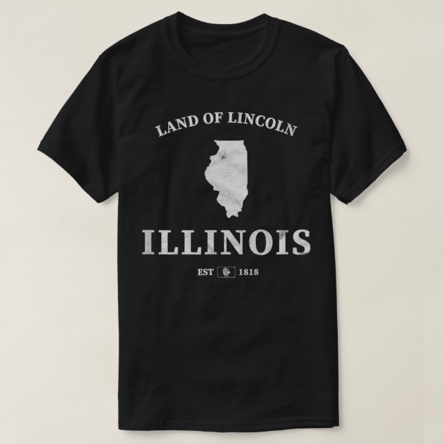 Illinois Land of Lincoln  T-Shirt (Design Front)