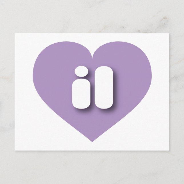 Illinois lavender heart - I love il Postcard (Front)