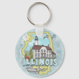 Illinois Lighthouse keychain