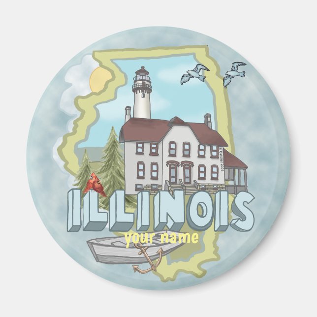 Illinois Lighthouse  Magnet (Front)