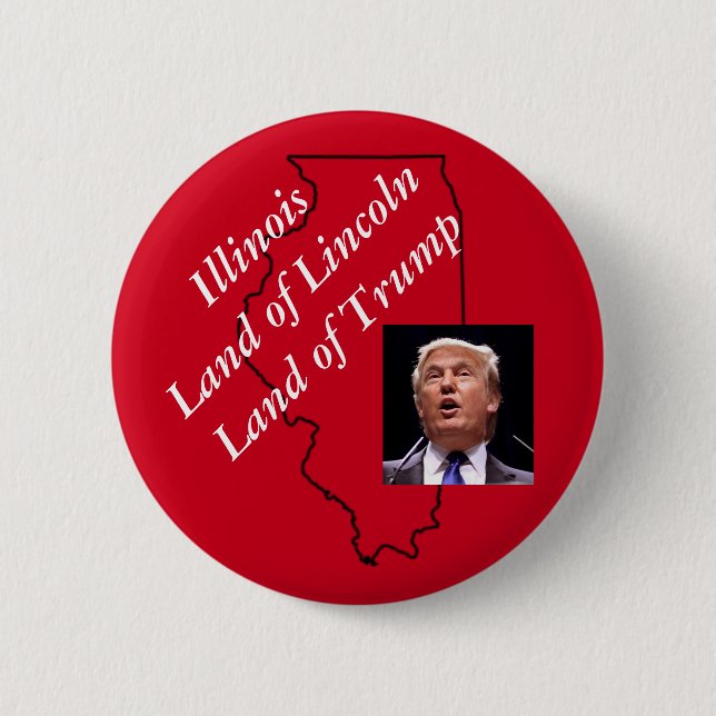 Illinois Lincoln Trump Republican GOP 6 Cm Round Badge (Front)