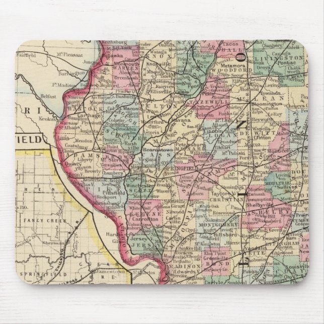 Illinois Map by Mitchell Mouse Mat (Front)
