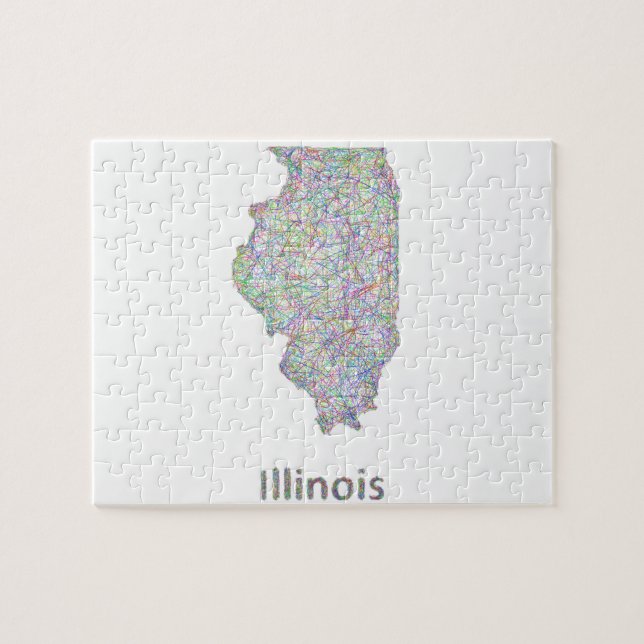 Illinois map jigsaw puzzle (Horizontal)