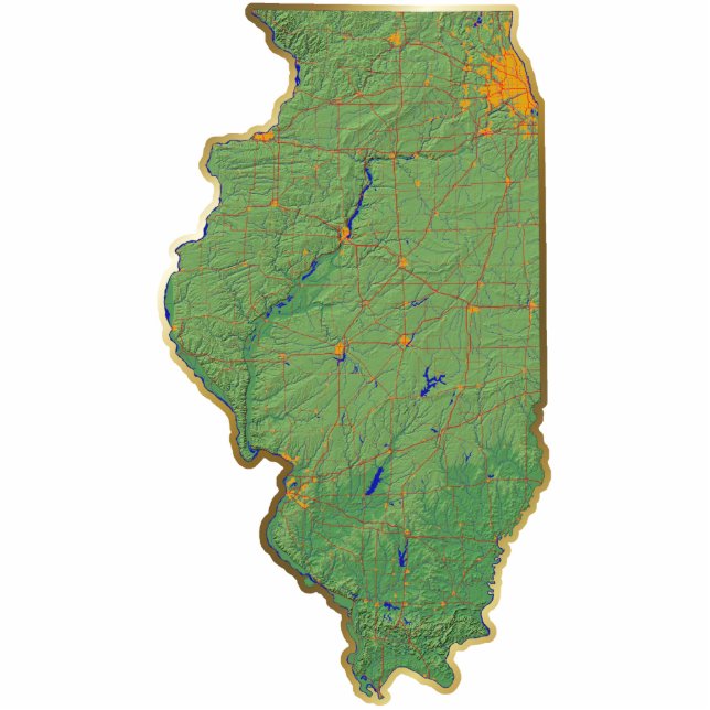 Illinois Map Magnet Cut Out (Front)