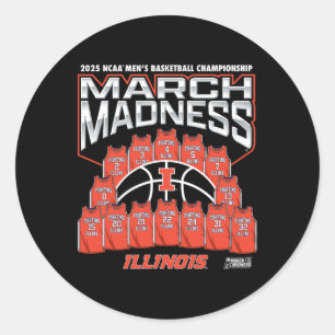 Illinois March Madness 2025 Men's Sketll Nil Classic Round Sticker