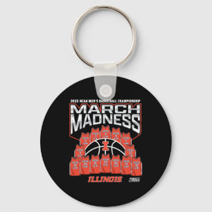 Illinois March Madness 2025 Men's Sketll Nil Key Ring