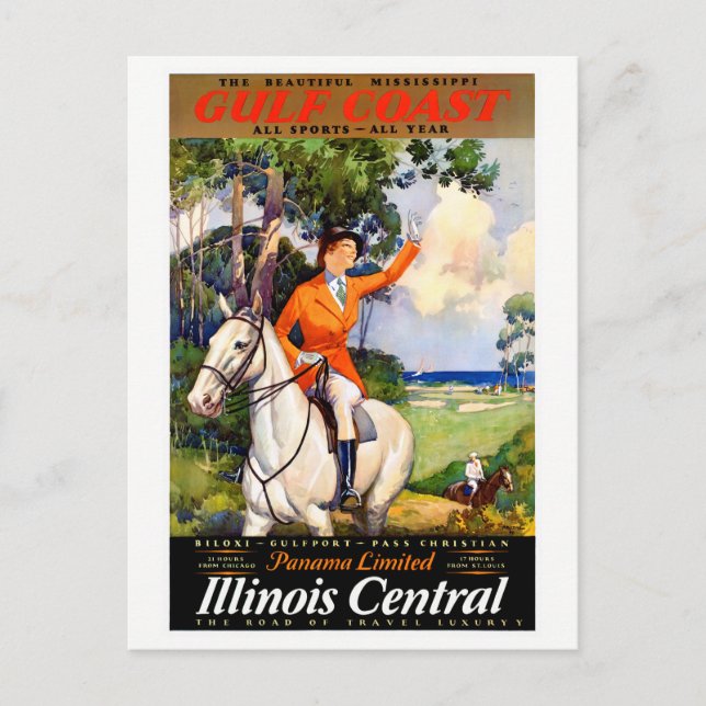Illinois Mississippi Restored Vintage Poster Postcard (Front)