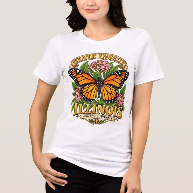 Illinois Monarch Pride Tri-Blend Shirt (Front)