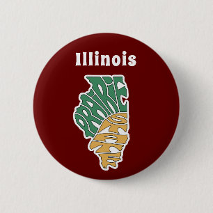 Illinois Nickname Word Art 6 Cm Round Badge