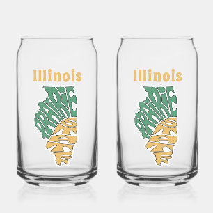 Illinois Nickname Word Art Can Glass