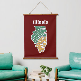 Illinois Nickname Word Art Hanging Tapestry