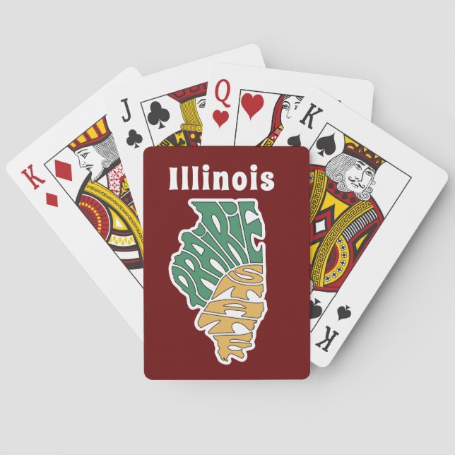 Illinois Nickname Word Art  Playing Cards (Back)
