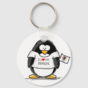 Illinois Penguin Key Ring