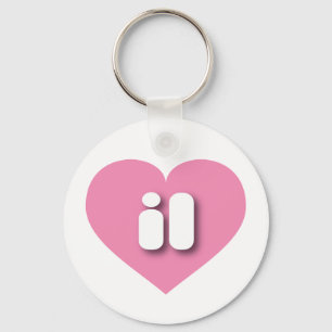 Illinois pink heart - I love il Key Ring