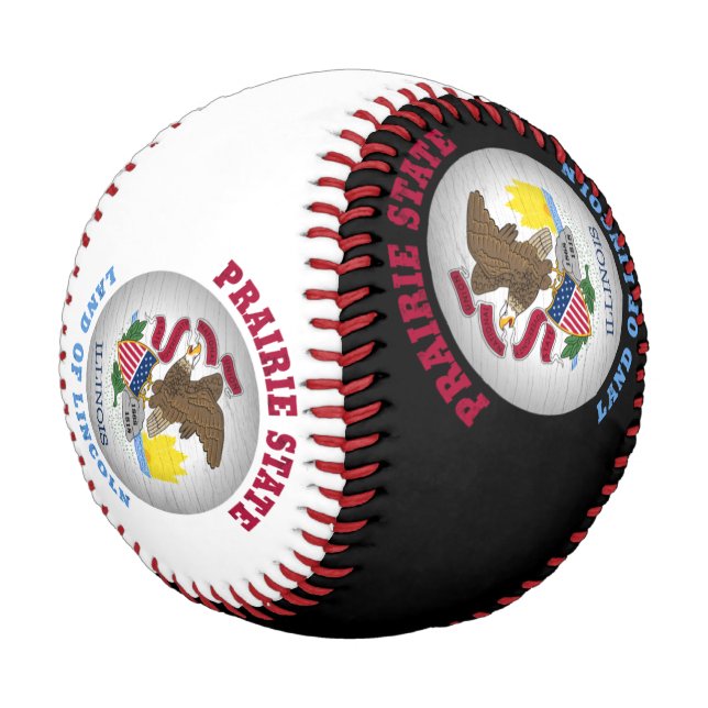 ILLINOIS PRAIRIE STATE FLAG BASEBALL (Angled)