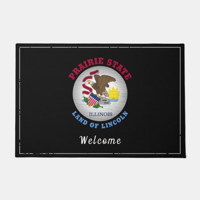 ILLINOIS PRAIRIE STATE FLAG DOORMAT (Front)