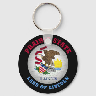 ILLINOIS PRAIRIE STATE FLAG KEY RING