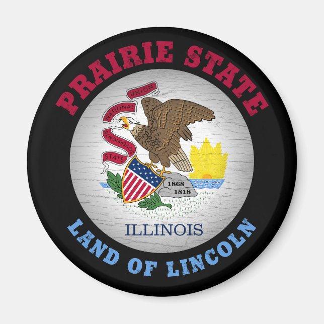 ILLINOIS PRAIRIE STATE FLAG MAGNET (Front)