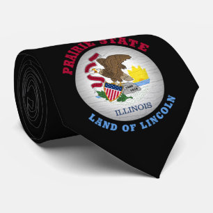 ILLINOIS PRAIRIE STATE FLAG TIE