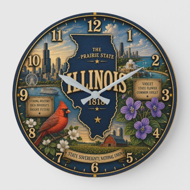 Illinois Prairie State Large Clock (Front)