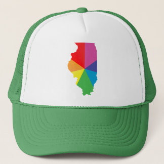 illinois pride. angled. trucker hat