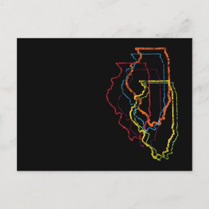 illinois pride blur postcard