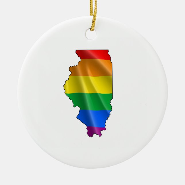 ILLINOIS PRIDE CERAMIC TREE DECORATION (Front)