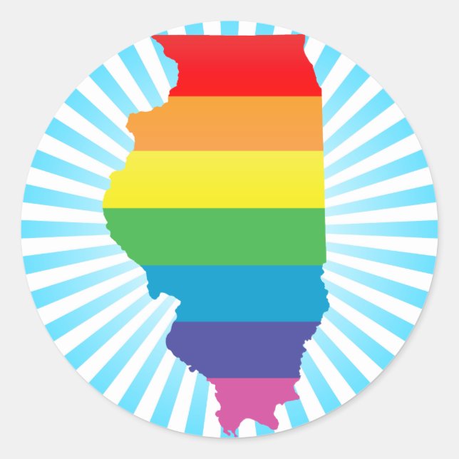 illinois pride. classic round sticker (Front)