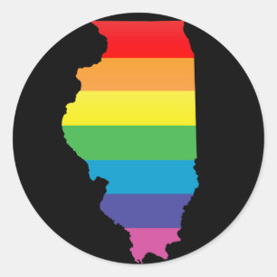 illinois pride. classic round sticker