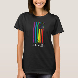 Illinois Pride Month Pride Flag LGBT Community LGB T-Shirt