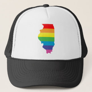 illinois pride. striped. trucker hat