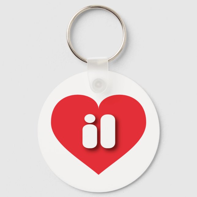 Illinois red heart - I love il Key Ring (Front)