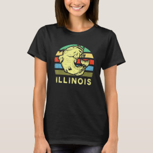 Illinois Retro Catfish Fishing Catfisherman Fisher T-Shirt